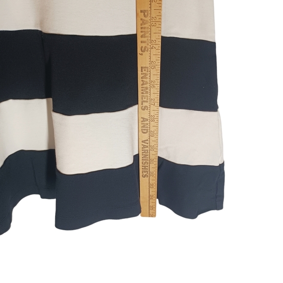 EXPRESS Black White Stripe Print Sleeveless A Line Fit & Flare Dress Small - Picture 7 of 9
